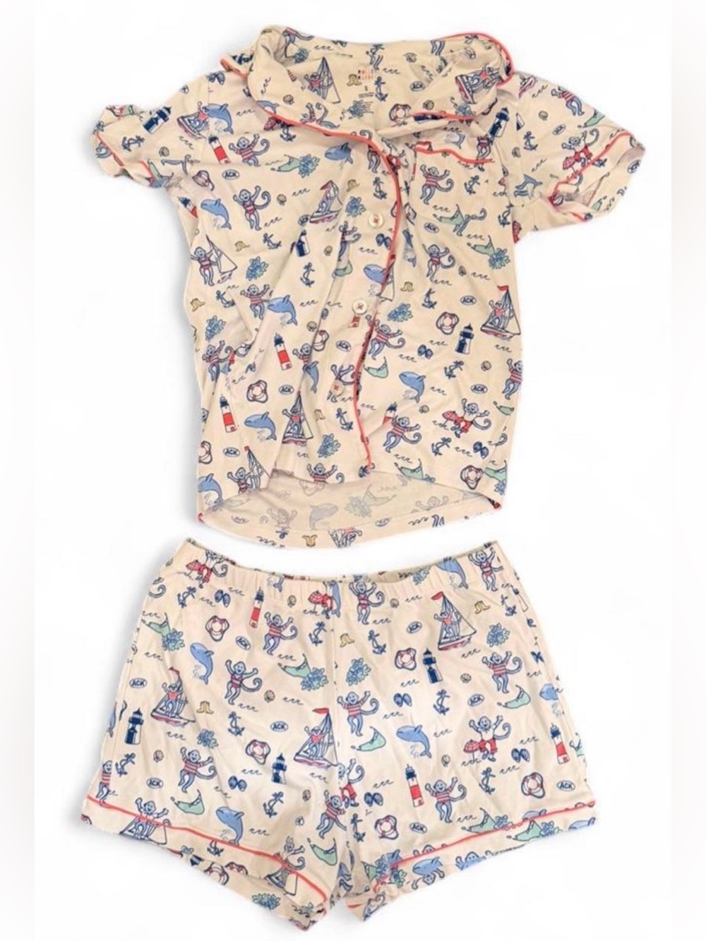 White Roller Rabbit Nautical Theme PJ set